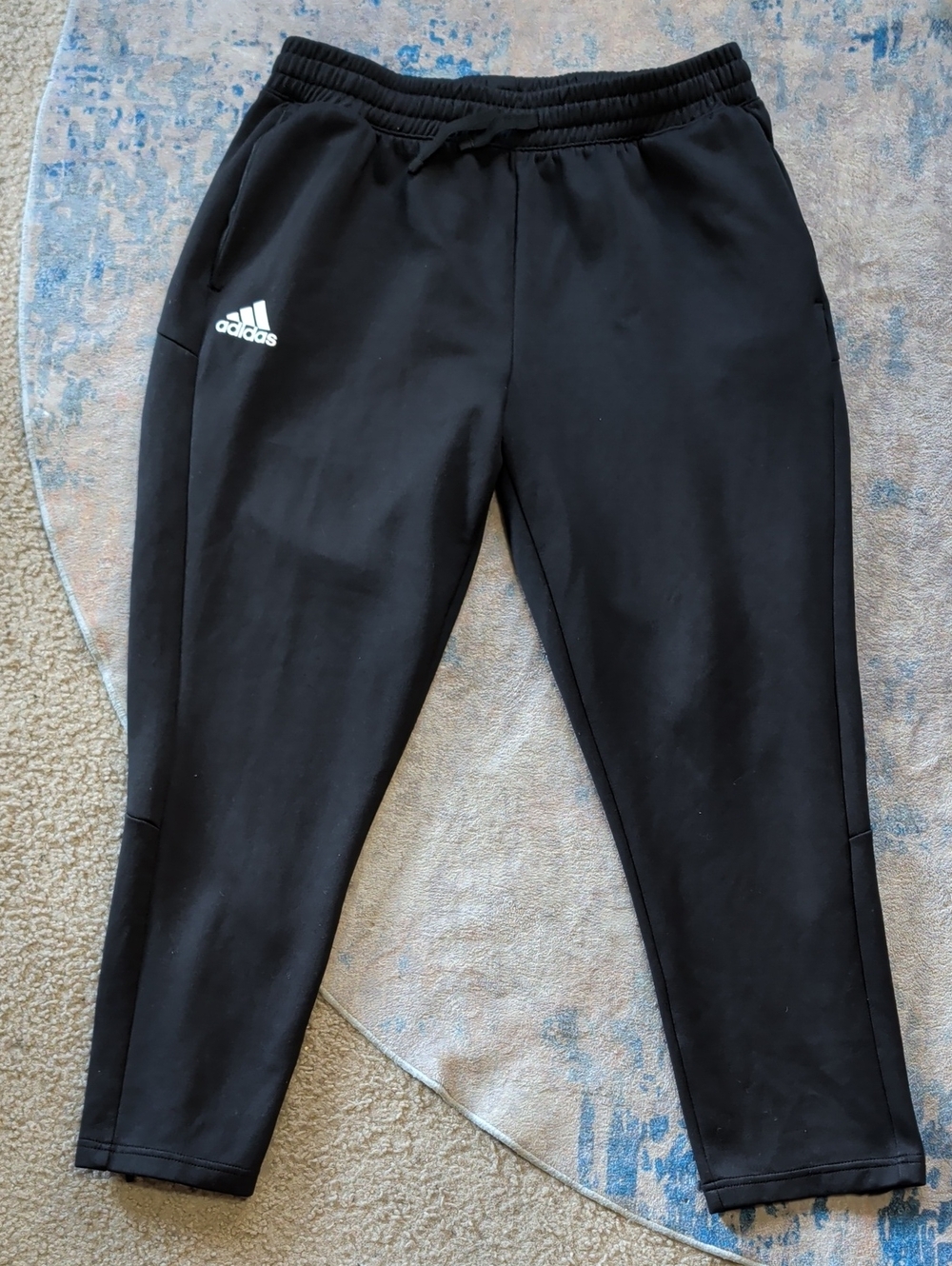 adidas Black Joggers with White Logo Sweatpants Men's XL